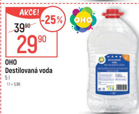 Voda destilovaná OHO