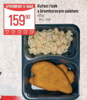 Kuřecí řízek s bramborovým salátem Globus