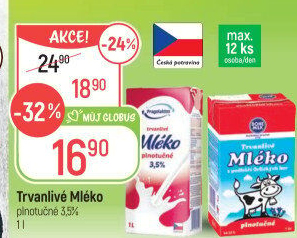 Mléko trvanlivé Pragolaktos - 3,5% plnotučné