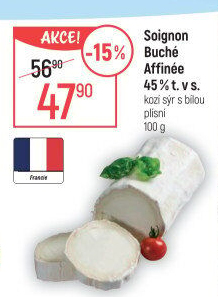 Sýr kozí s bílou plísní Buche affinée 45% Soignon