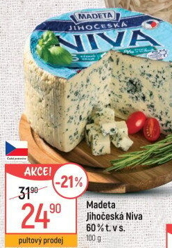 Sýr Niva Jihočeská 60% Madeta