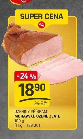 UZENINY PŘÍBRAM MORAVSKÉ UZENÉ ZLATÉ