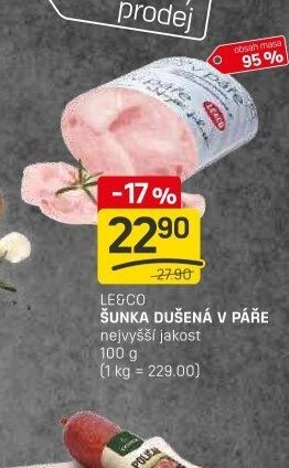 LE&CO ŠUNKA DUŠENÁ V PÁŘE
