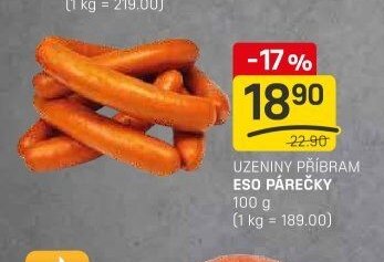 UZENINY PŘÍBRAM ESO PÁREČKY