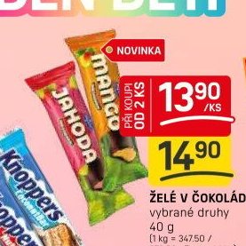 ŽELÉ V ČOKOLÁDĚ vybrané druhy
