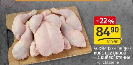 Kuře + 4 kuřecí stehna Vodňanské kuře