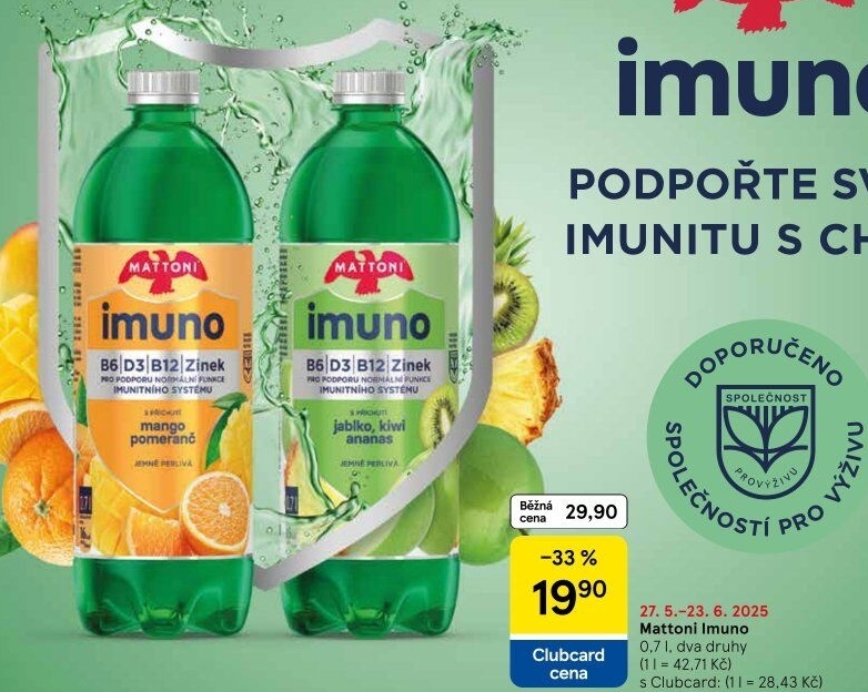 Ochucená voda Mattoni Imuno