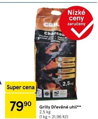 Dřevěné uhlí Grilly
