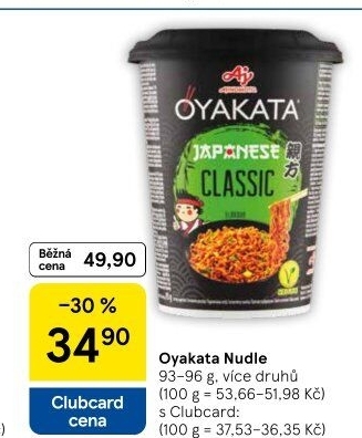 Instantní jídlo s omáčkou Nudle Oyakata Ajinomoto