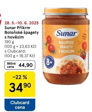 Masozeleninový příkrm bio Sunar