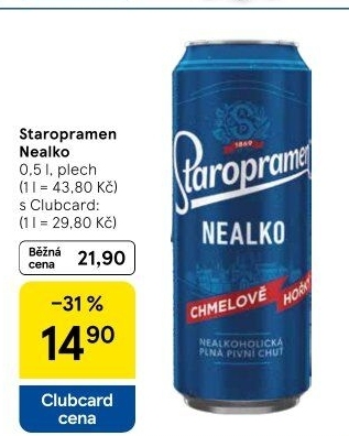 Nealkoholické pivo Staropramen