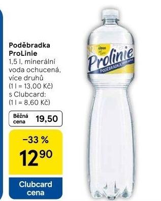 Ochucená voda Poděbradka Prolinie