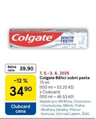 Pasta na zuby bělicí White Teeth Colgate