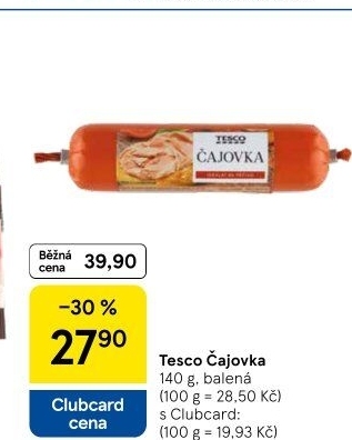 Salám Čajovka Tesco