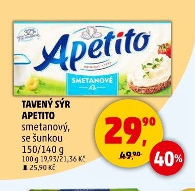 TAVENÝ SÝR APETITO smetanový, se šunkou