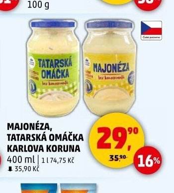 MAJONÉZA, TATARSKÁ OMÁČKA KARLOVA KORUNA