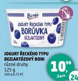 Ochucený jogurt řeckého typu bez laktózy Boni