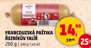 Paštika francouzská Řezníkův talíř