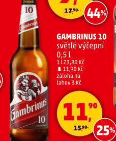 Pivo světlé výčepní Originál 10° Gambrinus