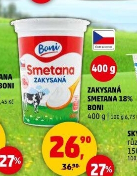 Smetana zakysaná Boni 18%