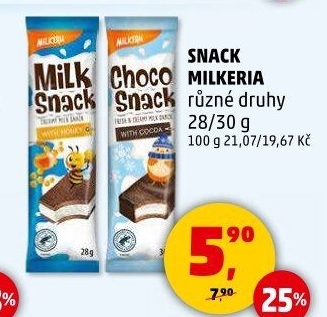 Snack mléčný Milkeria