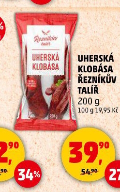 Uherská klobása Řezníkův talíř