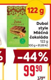 Čokoláda Dubai style Milango