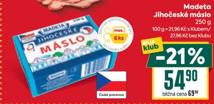Máslo Jihočeské Madeta