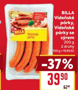 Párky vídeňské Billa