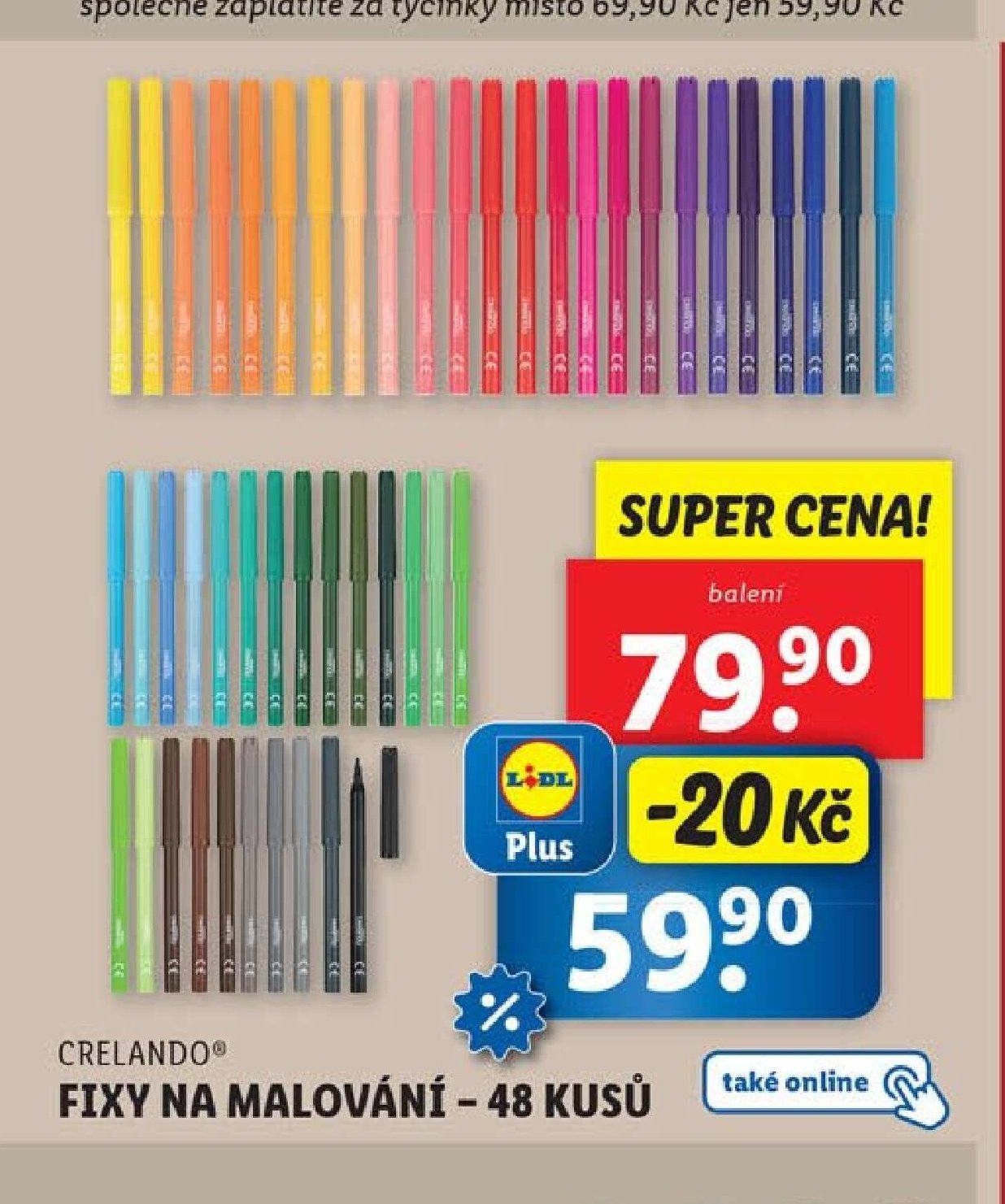 Crelando Fixy na malování - 48 kusů