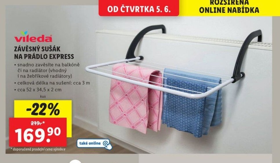 Vileda závěsný sušák na prádlo Express