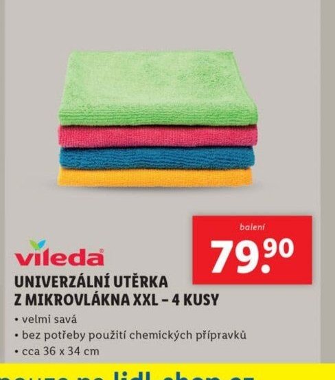 Vileda univerzální utěrka z mikrovlákna XXL - 4 kusy