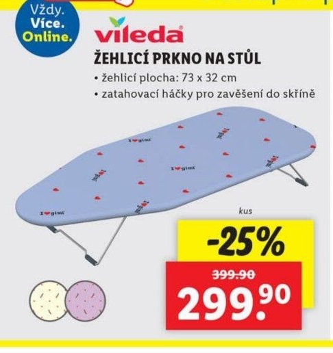 Vileda žehlicí prkno na stůl