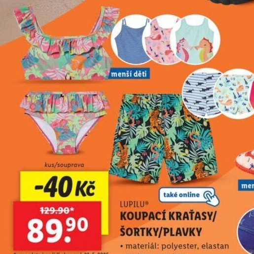 Chlapecké koupací šortky - kraťasy Lupilu