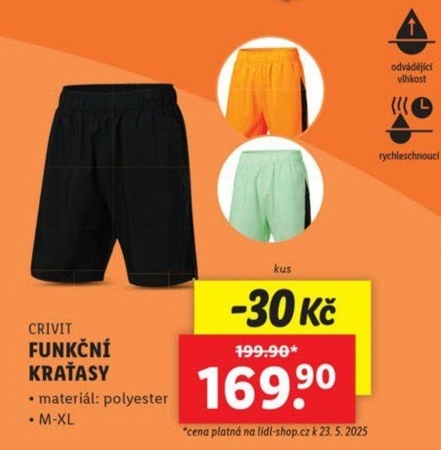 Funkční šortky - kraťasy Crivit