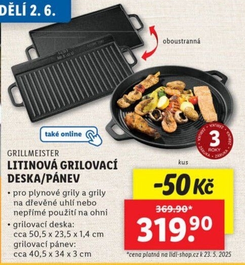 Litinová grilovací deska Grillmeister