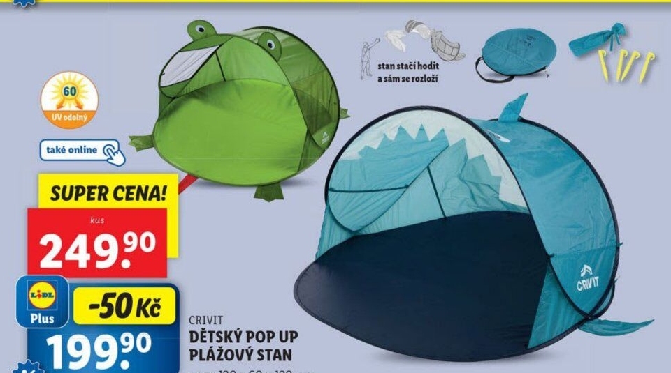 Plážový samorozkládací stan Pop-up Crivit