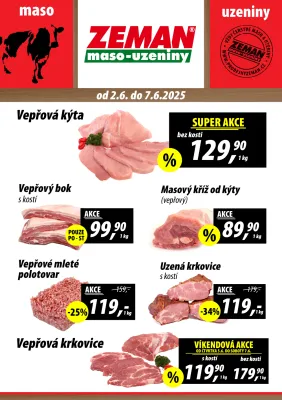 akční leták ZEMAN maso - uzeniny 2.6.2025-7.6.2025