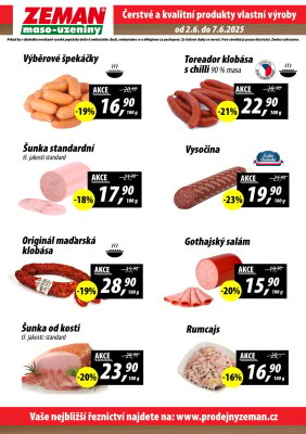 akční leták ZEMAN maso - uzeniny 2.6.2025-7.6.2025