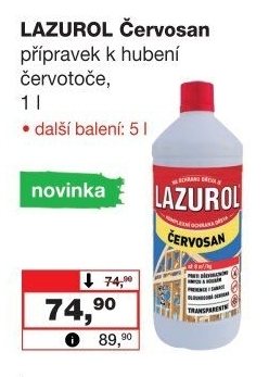 Přípravek k hubení červotoče Červosan Lazurol