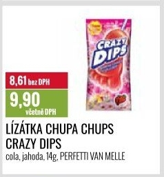 Lízátko s praskajícím práškem Crazy Dips Chupa Chups
