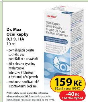 Oční kapky 0,3 % HA Dr. Max