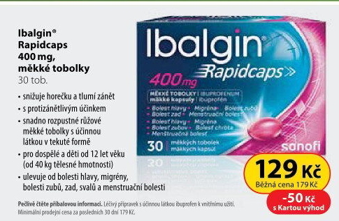 Tablety proti bolesti Rapidcaps Ibalgin