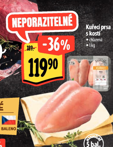 Kuřecí prsa s kostí Albert