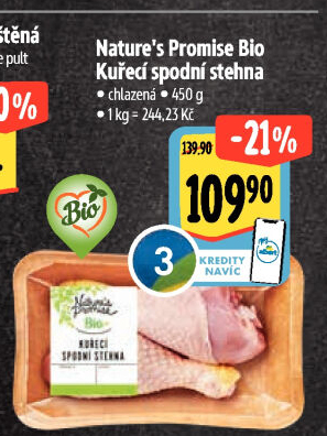 Kuřecí stehna bio Nature'