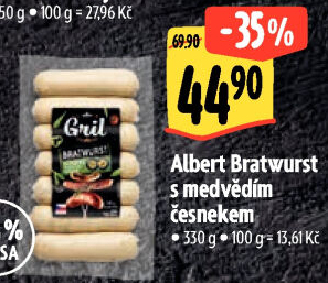 Grilovací klobása bratwurst s medvědím česnekem Albert Gril