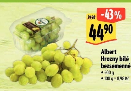Hrozny bílé bezsemenné Albert
