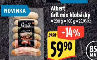 Klobásky Gril mix Albert Gril