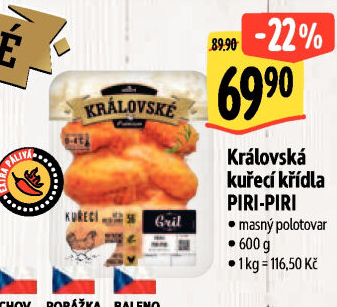 Kuřecí křídla Piri-Piri Královská Albert Gril