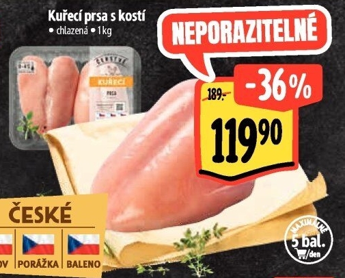 Kuřecí prsa s kostí Albert